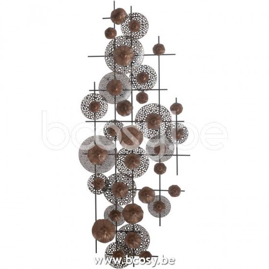 J Line Jline Jolipa 23777 Wanddeco Bloemen Metaal Bruin