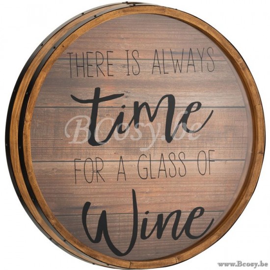 J Line Jline Kader Kurk Rond Wine Glas Hout Naturel