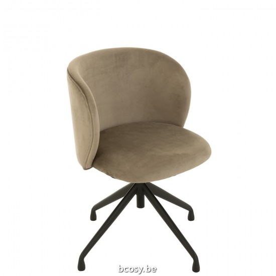 J Line Stoel Turn Up Down Fluweel Donker Grijs draaistoelen JO35013.