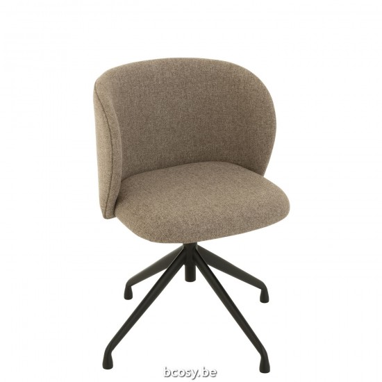 J Line Stoel Turn Up Down Linnen Donker Bruin Beige draaistoelen JO35014.