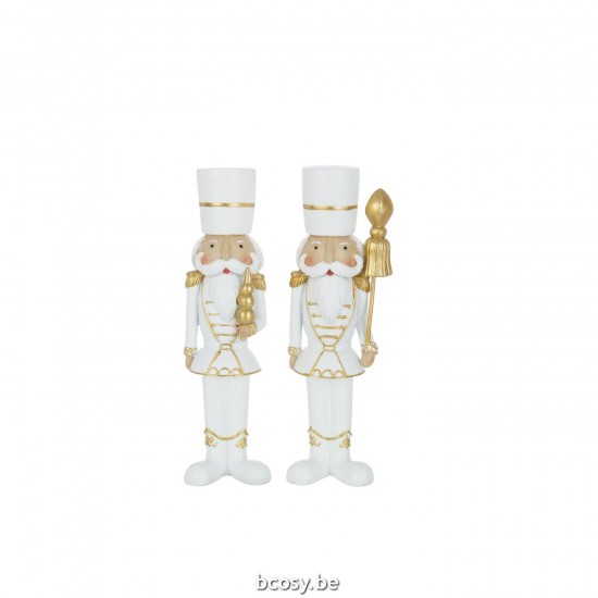 Jline Notenkraker Resine Wit Goud Large Assortiment Van 2.