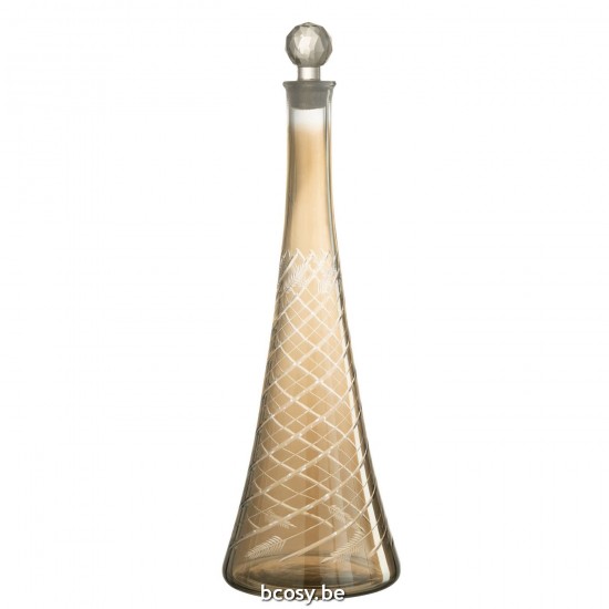 J Line Carafe Stem Glass Smoke wine decanters glass.