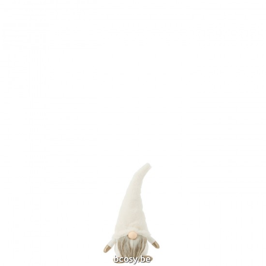 J Line Gnome Led Textile White Small santa clauses.