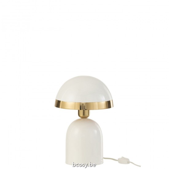 J Line Lamp Gold Border Metal Shiny White Table Lights.