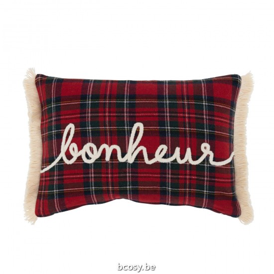 J Line Cushion Tiles Bonheur Red Green cushion.