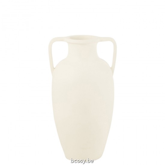 Jline Vaas 2 Armen Terracotta Wit Large.