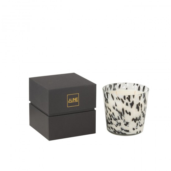 J Line bougies parfumées Jolipa Bougie Parfumee Noa Noir Blanc Small 50Heures.