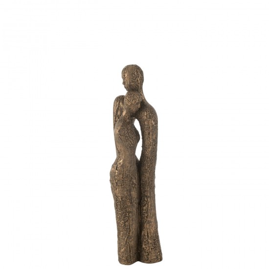 J Line Gens personnes Jolipa Couple Calin Moderne Resine Marron Or.
