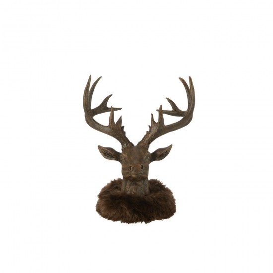 Jline Kop Hert Bont Resin Bruin Large.