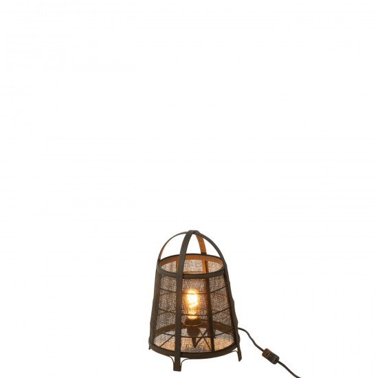 J Line Lamp Rya Cotton Bamboo Black Small Table Lights.