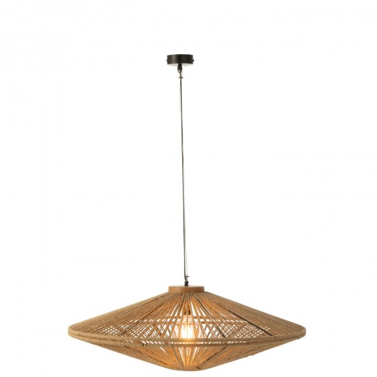 J Line Hanging Lamp Ovni Iron Jute Natural Large Suspensions pendant lights Suspended Overhead Lights Lamps.