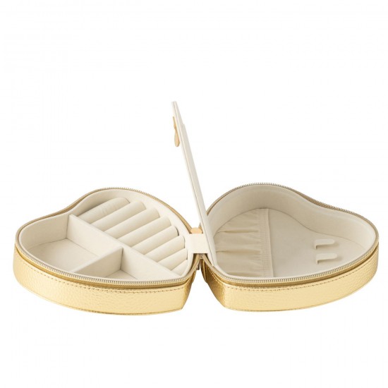 J Line Jewellery Box Heart Artificial Leather Gold Jewellery holder jewellery holders Jewellery box Jewellery boxes.