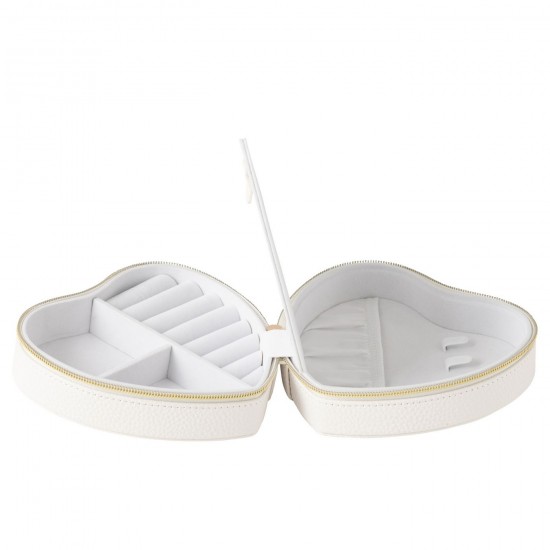 J Line Jewellery Box Heart Artificial Leather White Jewellery holder jewellery holders Jewellery box Jewellery boxes.