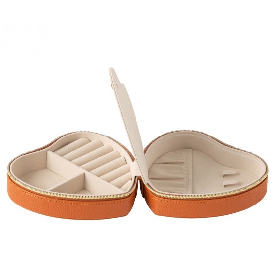 J Line Jewellery Box Heart Artificial Leather Cognac Jewellery holder jewellery holders Jewellery box Jewellery boxes.