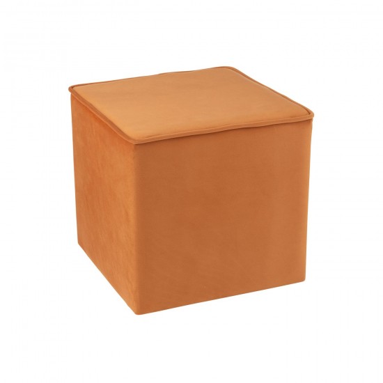 J Line Pouf Cube Velvet Ochre hassocks footstools.