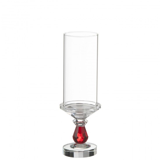 J Line Hurricane Marie Crystal Red Transparent Small candleholders candle holders candlesticks.