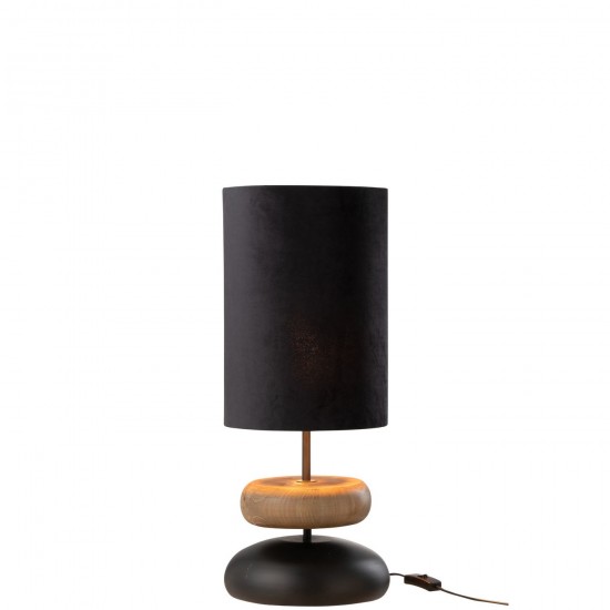 J Line Lamp Jade Iron Fir Wood Black Natural Table Lights.