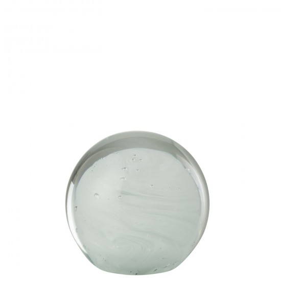 Jline Presse Papier Twister Rond Glas Wit Large.
