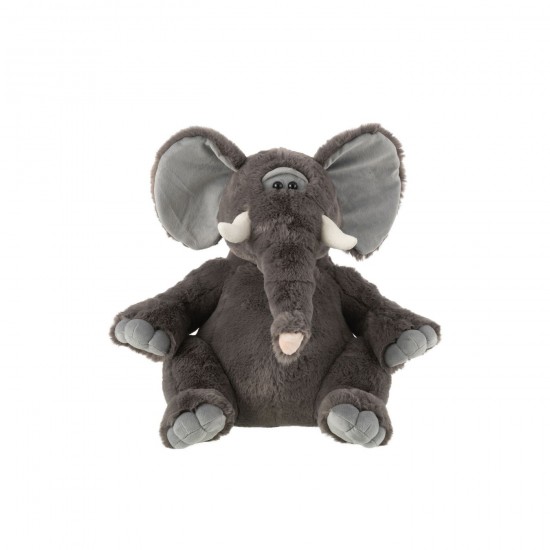 Jline Elephant Plush Polyester Grey Large.