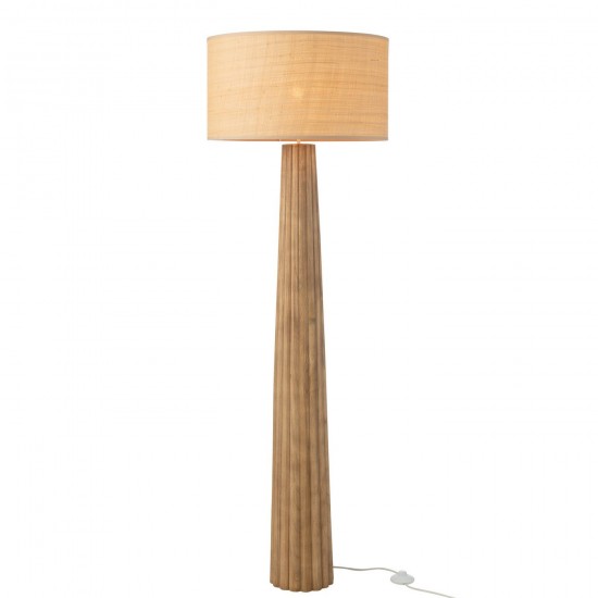 J Line Lampada Da Terra Ombrello Legno Di Ailanto Naturale Lámpara De Pie Sombrilla Madera De Ailanto Natural.