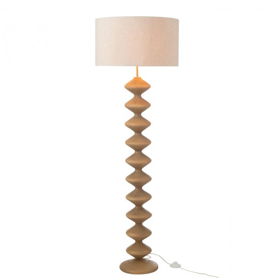 J Line Floor Lamp Caterpillar Poplar Wood Natural Grey Floor lights Standing Floorlamps.