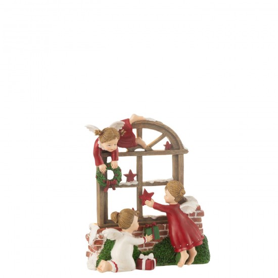 J Line Angels Led Window Resin Mix angels.