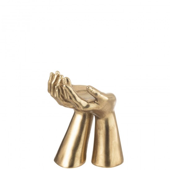 Jline Kerzenhalter Hände Resin Gold kerzenhalter kerzenstaender kerzenleuchter.