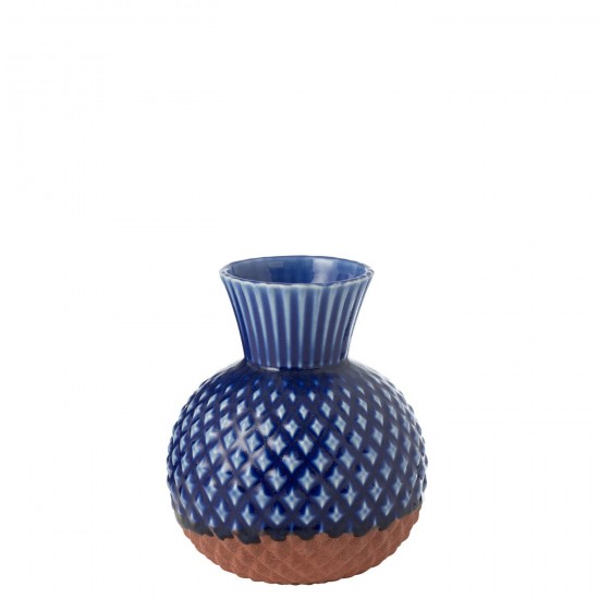 J Line vases Jolipa Vase Leo Rond Porcelaine Bleu Terra Small.