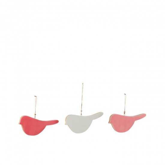 J Line pendeloques Jolipa Suspension Oiseau Bois De Manguier Mix Small Assortiment De 3.