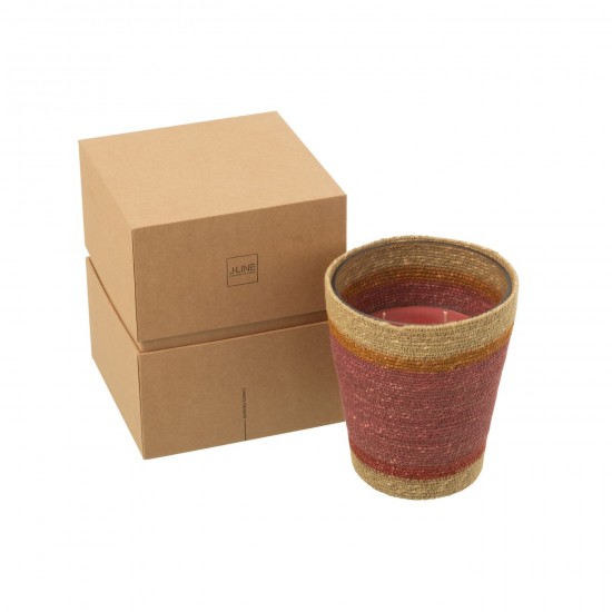 Jline Duftkerze Korb Wachs Bordeaux Large 75 Stunden aroma kerzen.