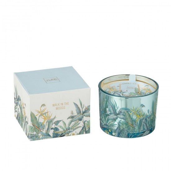 Jline Geurkaars Walk In The Woods Wax Blauw Small 30 Uren.