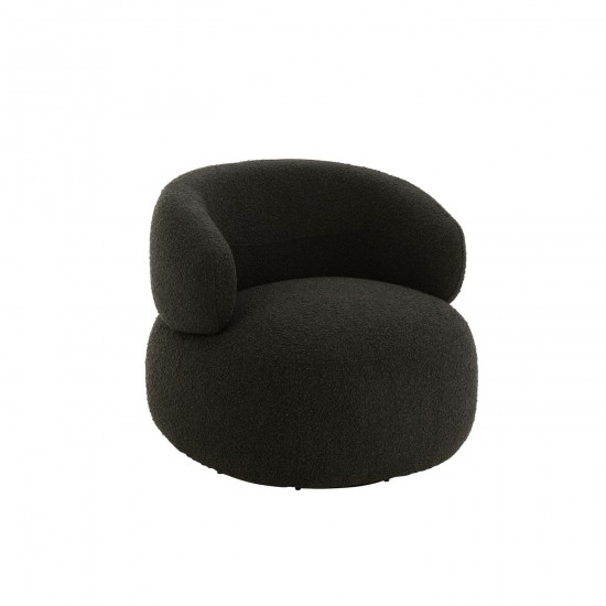Jline Sillón Giratorio Redondo Espuma Negro.