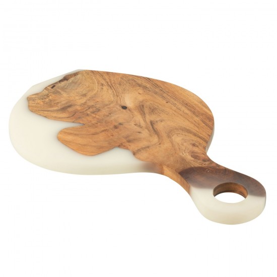 Jline Snijplank Modern Acacia Hout Epoxyhars Naturel Wit.