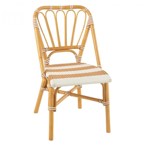 JLine J Line Stoel Live Rattan Kunststof Naturel Wit stoelen eetkamerstoelen eethoekstoelen eettafelstoelen eetstoelen.