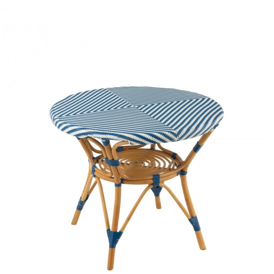 J Line Tavolo Rattan Plastica Naturale Blu.