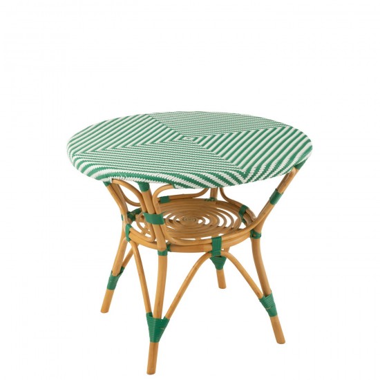 J Line Tavolo Live Rattan Plastica Naturale Verde.