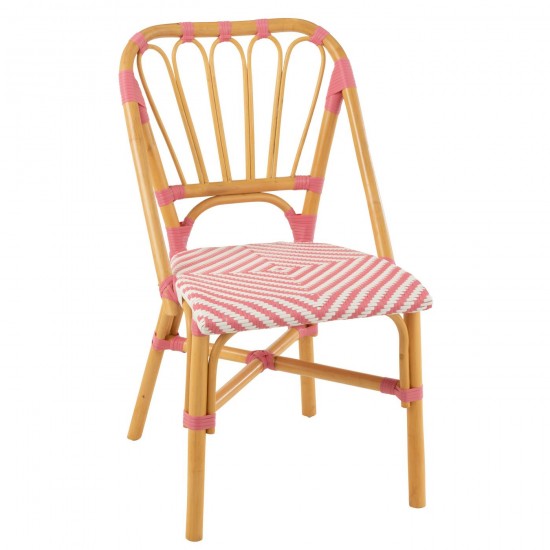 JLine J Line Stoel Live Rattan Kunststof Naturel Roze stoelen eetkamerstoelen eethoekstoelen eettafelstoelen eetstoelen.