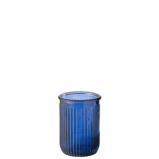 Jline Vase Stripe Glass Blue.