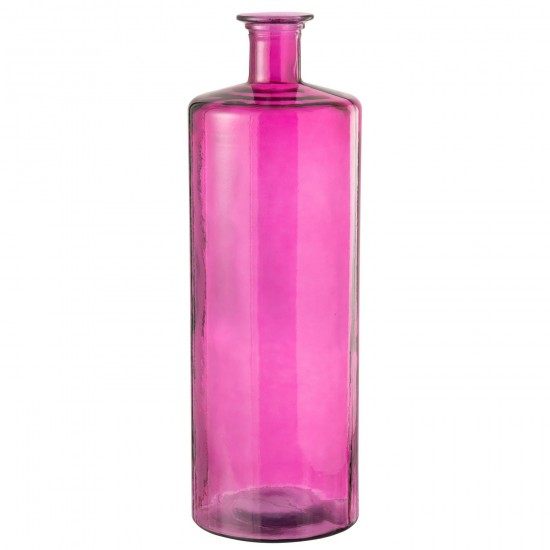 Jline Vase Bottle Glass Pink Large.