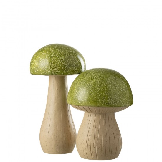 Jline Set Van 2 Paddenstoelen Buiten Mgo Groen.