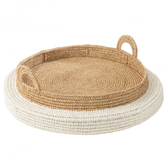 J Line Tray Floating Polystyrene White Natural serving trays.