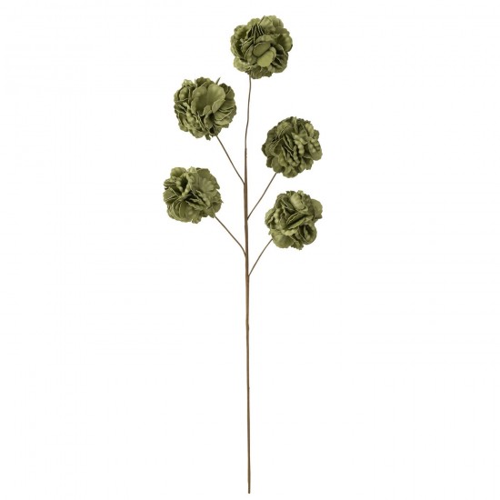 J Line fleurs Jolipa Fleur Branche 5 Pompons Eva Vert.