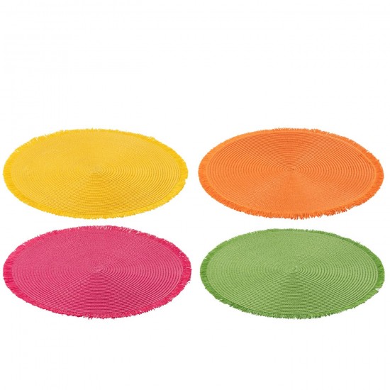 Jline Placemat Rond Papier Mix Assortiment Van 4.