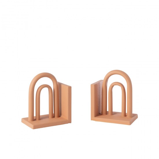 J Line S 2 Bookend Koli Iron Br Nat bookends.