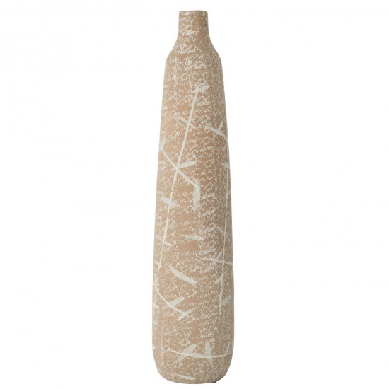 Jline Vaas Dune Smal Aardewerk Beige Wit Large.