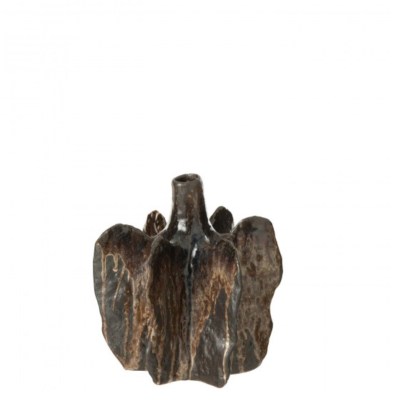 J Line vases Jolipa Vase Naga Ceramique Marron Noir Medium.
