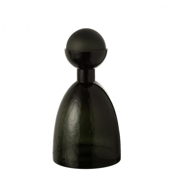 Jline Vaas Fles Dop Adria Glas Donkergroen Medium.