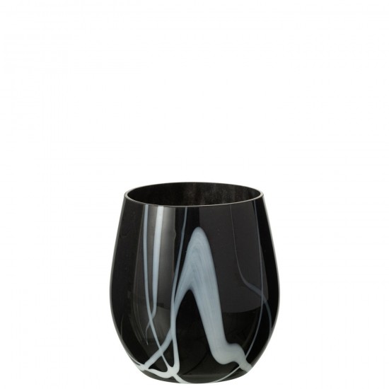 J Line Hurricane Smoke Effect Glass Black White lanterns hurricanes.