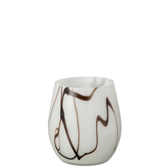 J Line Hurricane Smoke Effect Glass White Black lanterns hurricanes.