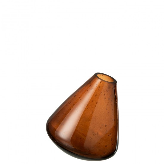 J Line vases Jolipa Vase Topaz Verre Marron Fonce.